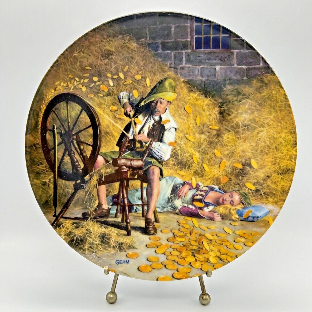 VINTAGE Rumpelstilzchen 8" Plate w/Box & COA - Grimm's Fairy Tales- Charles Gehm